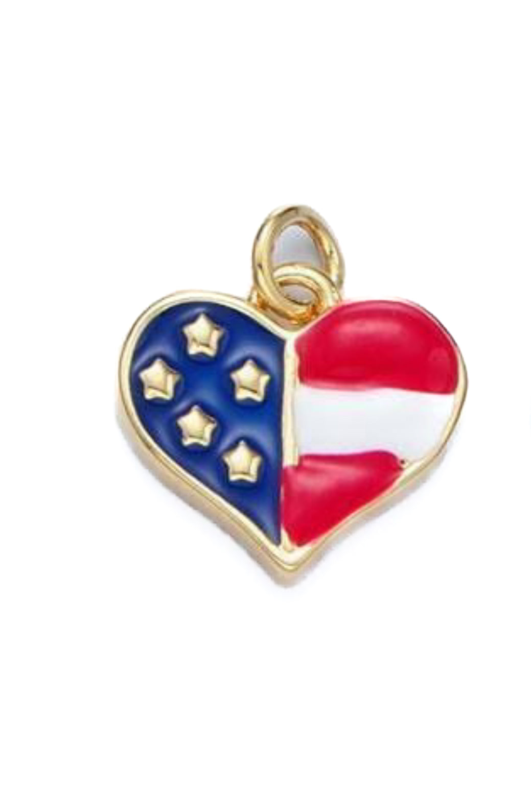 Flag Heart Charm