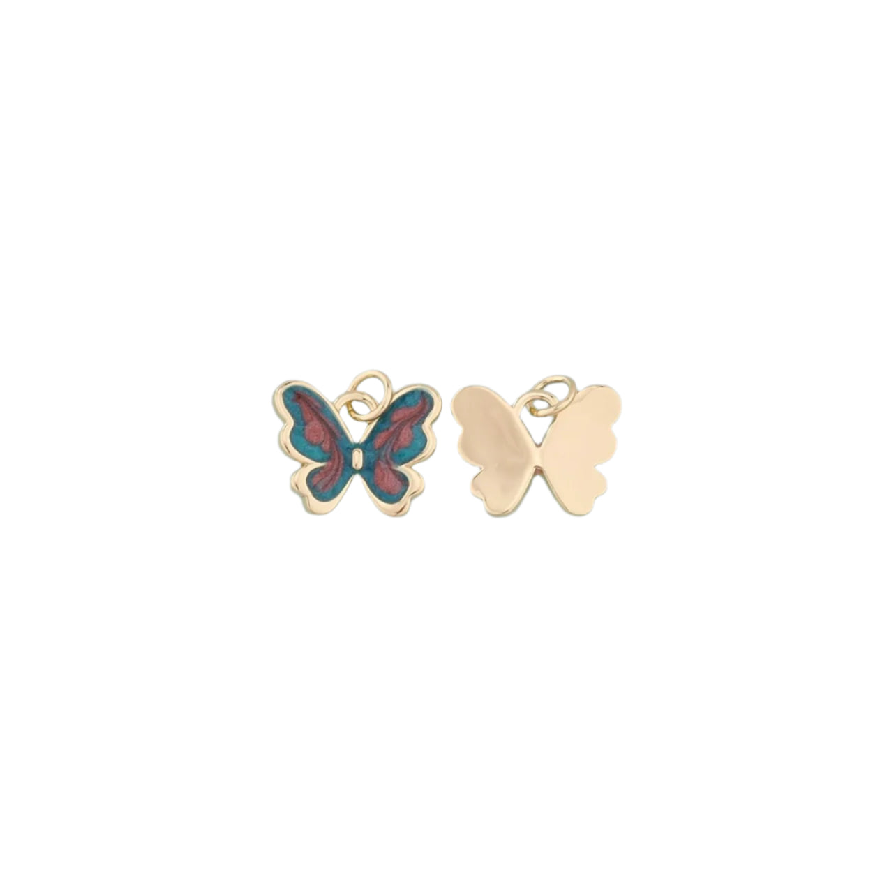Emerald + Pink Butterfly Charm
