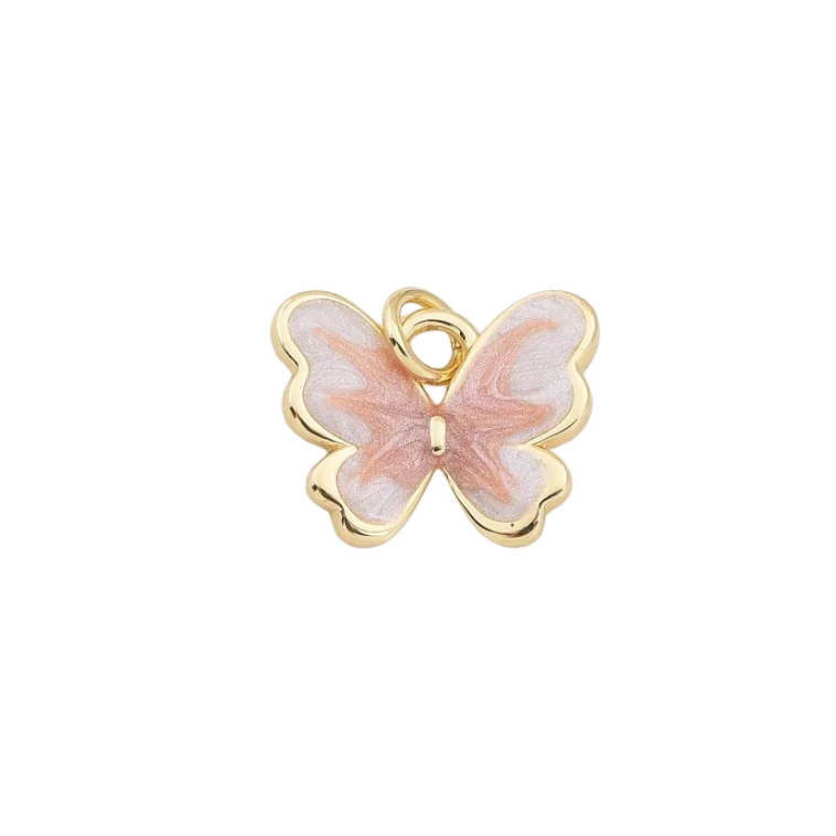 Butterfly Pink + Opal Charm