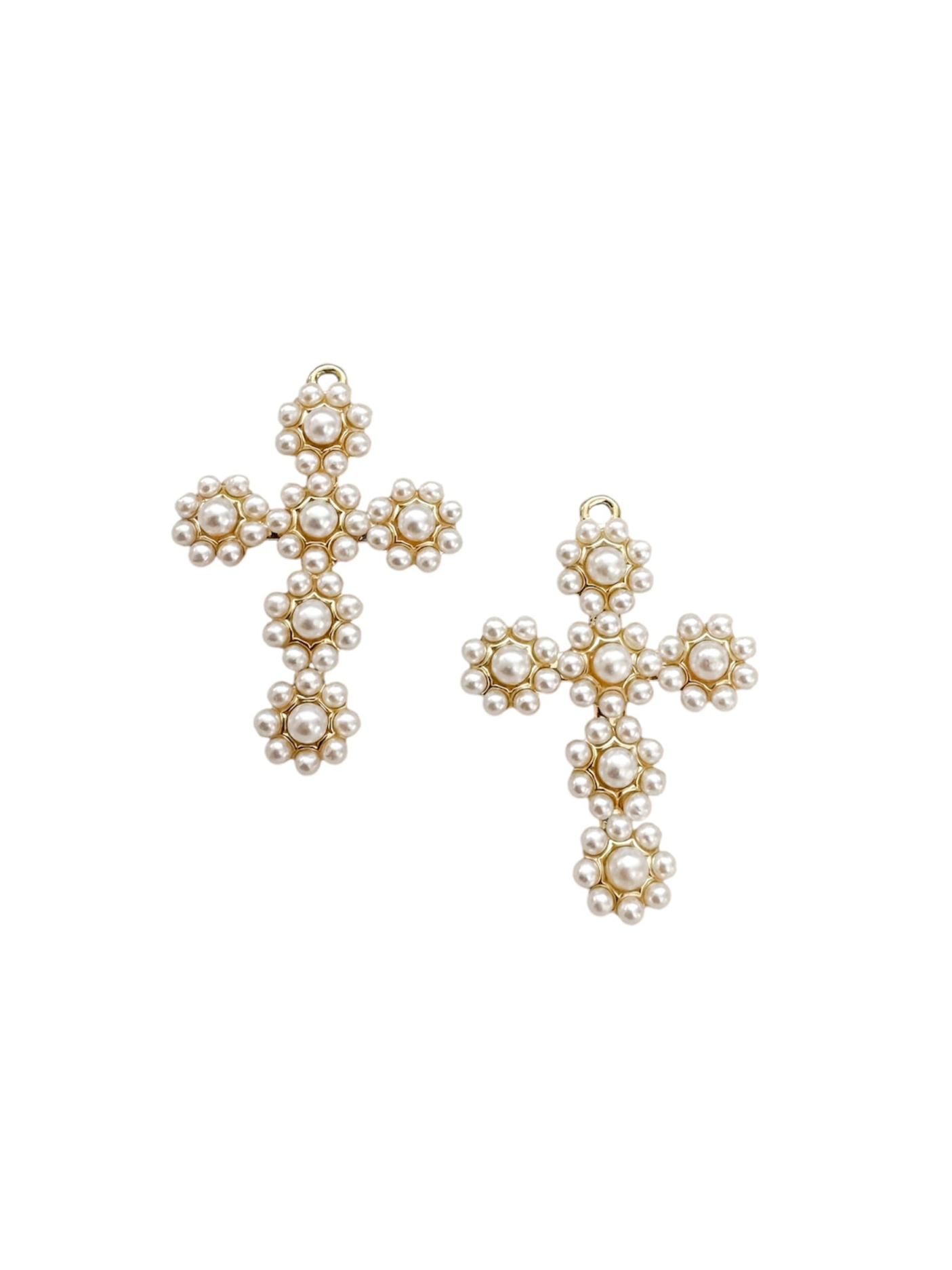 Pearl Cross Charm