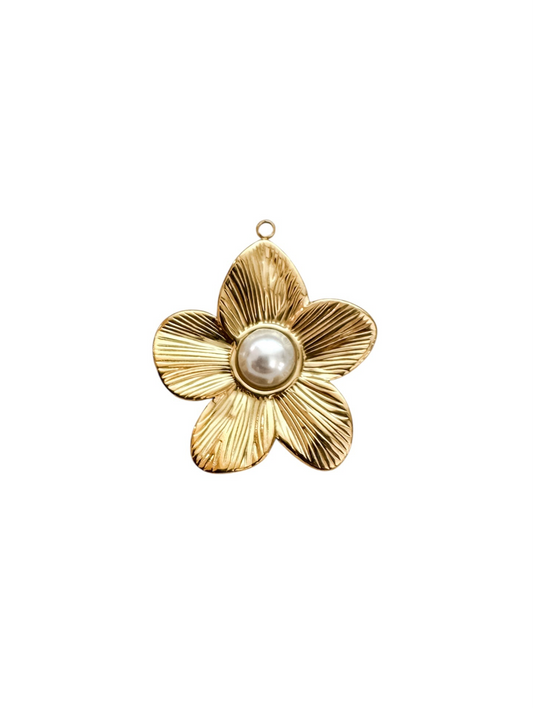 Large Flower + Pearl Charm