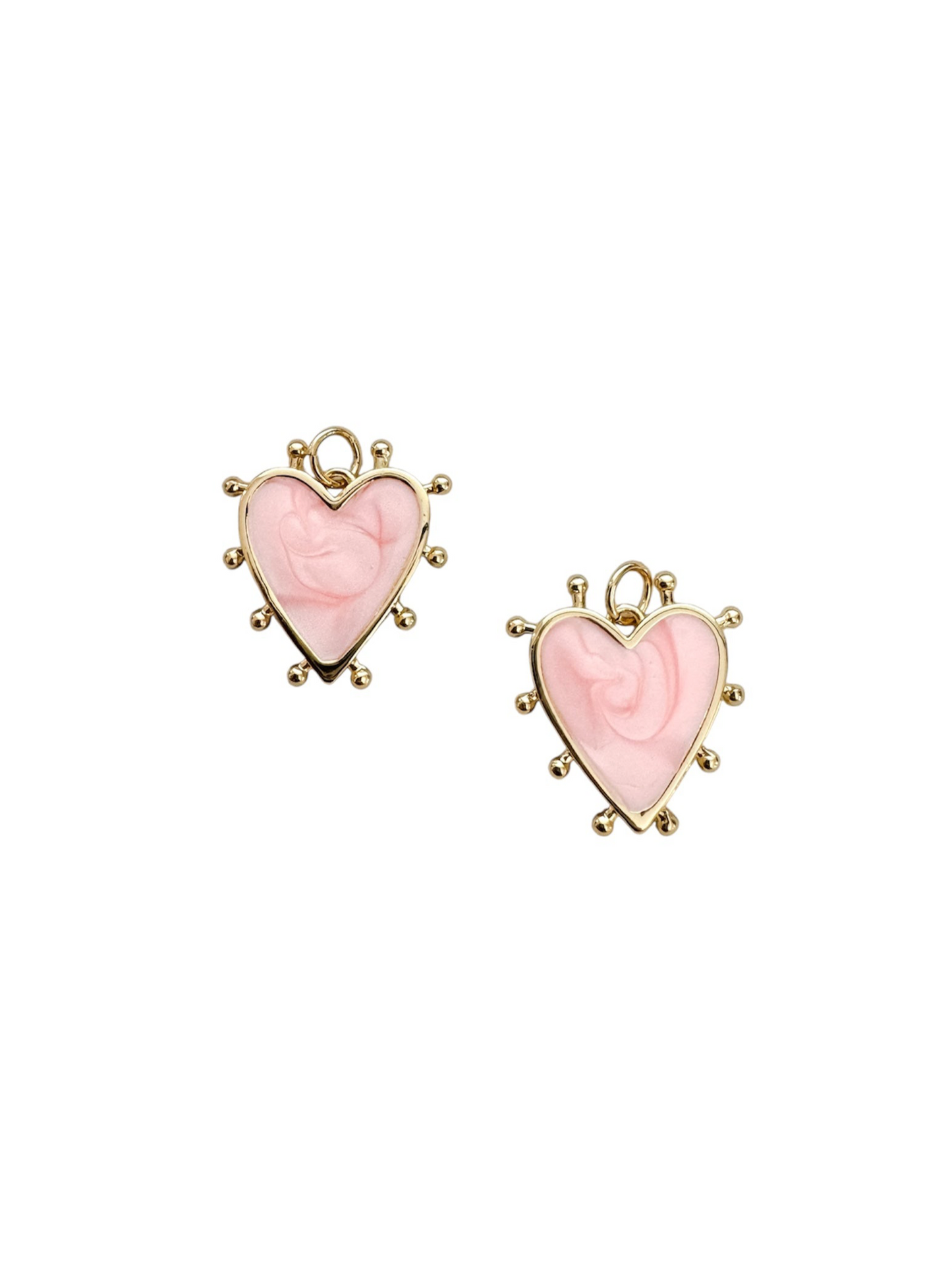 Pink Spiked Heart Charm