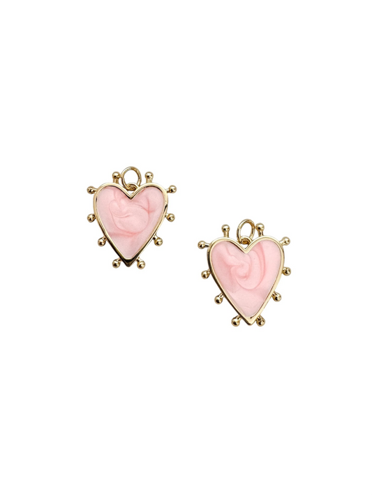 Pink Spiked Heart Charm
