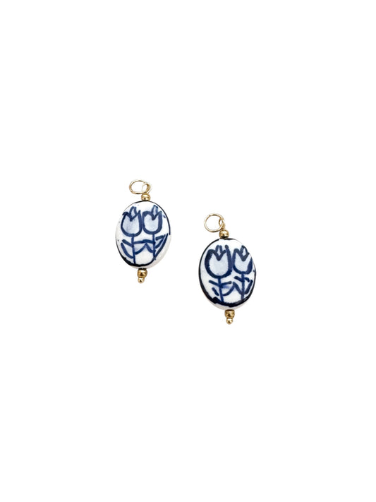Blue Tulip Ceramic Charm