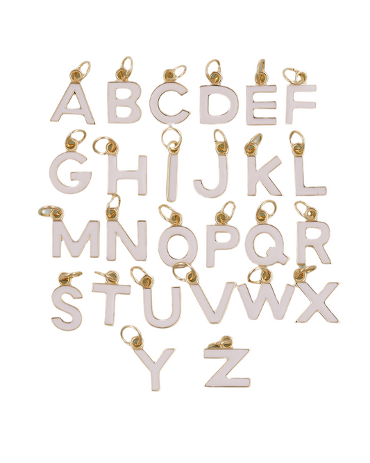 White & Gold Initial Charm