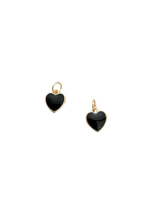 Dainty Black Heart Charm