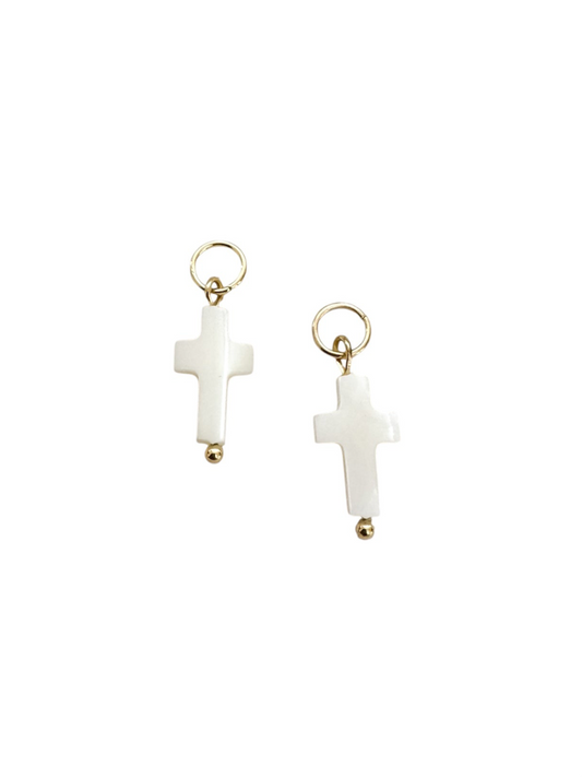 Pearl Cross Charm