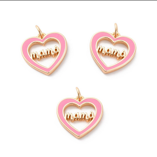 Pink Mama Heart Charm